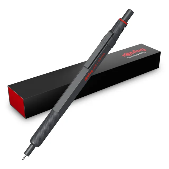 rotring-600-druckbleistift-0-5-mm-hb-vollmetall-steingrau image 1