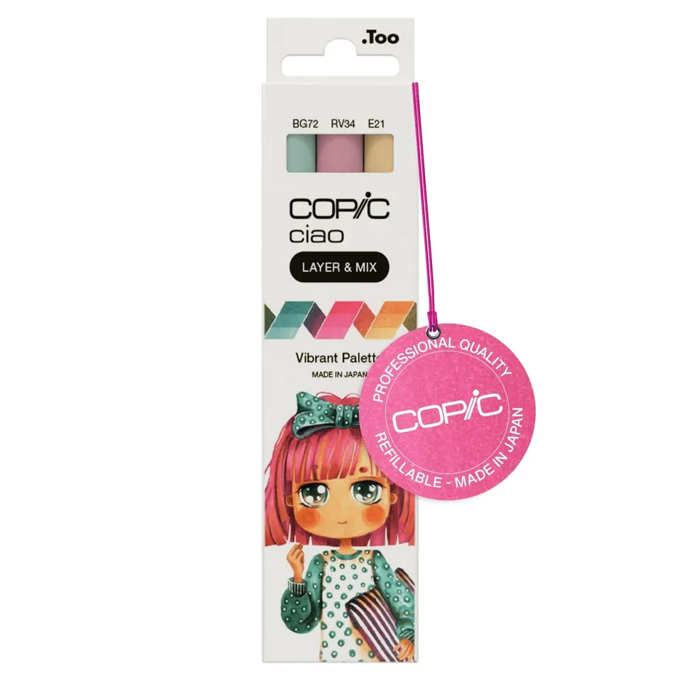 copic-ciao-layer-mix-vibrant-palette-3er-marker-set-mit-brush-und-keilspitze image 1
