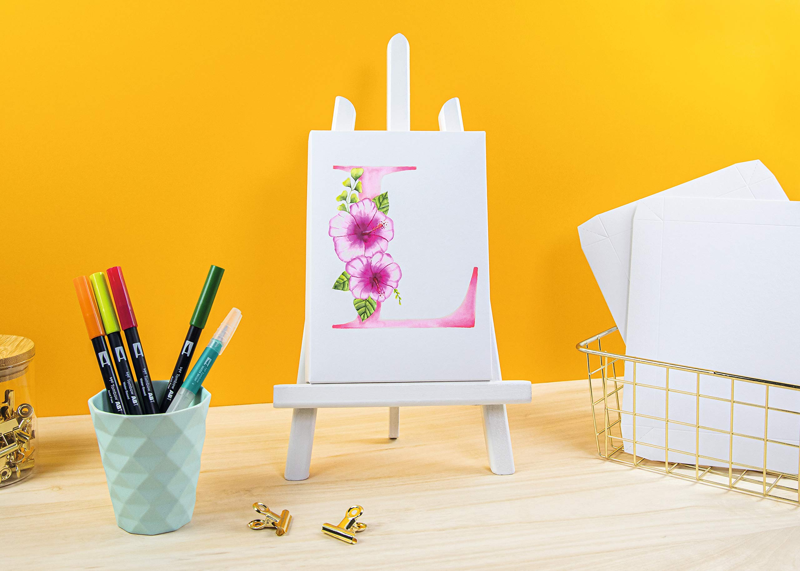 tombow-abt-dual-brush-pen-canvas-set-florale-buchstaben-watercoloring image 4