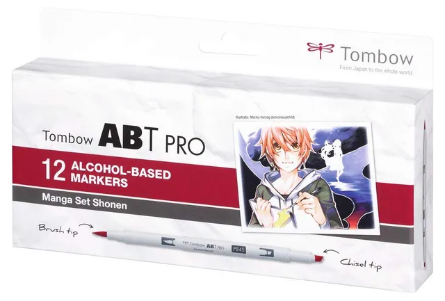 tombow-abt-pro-alkoholmarker-manga-set-12-farben-dual-spitze image 1