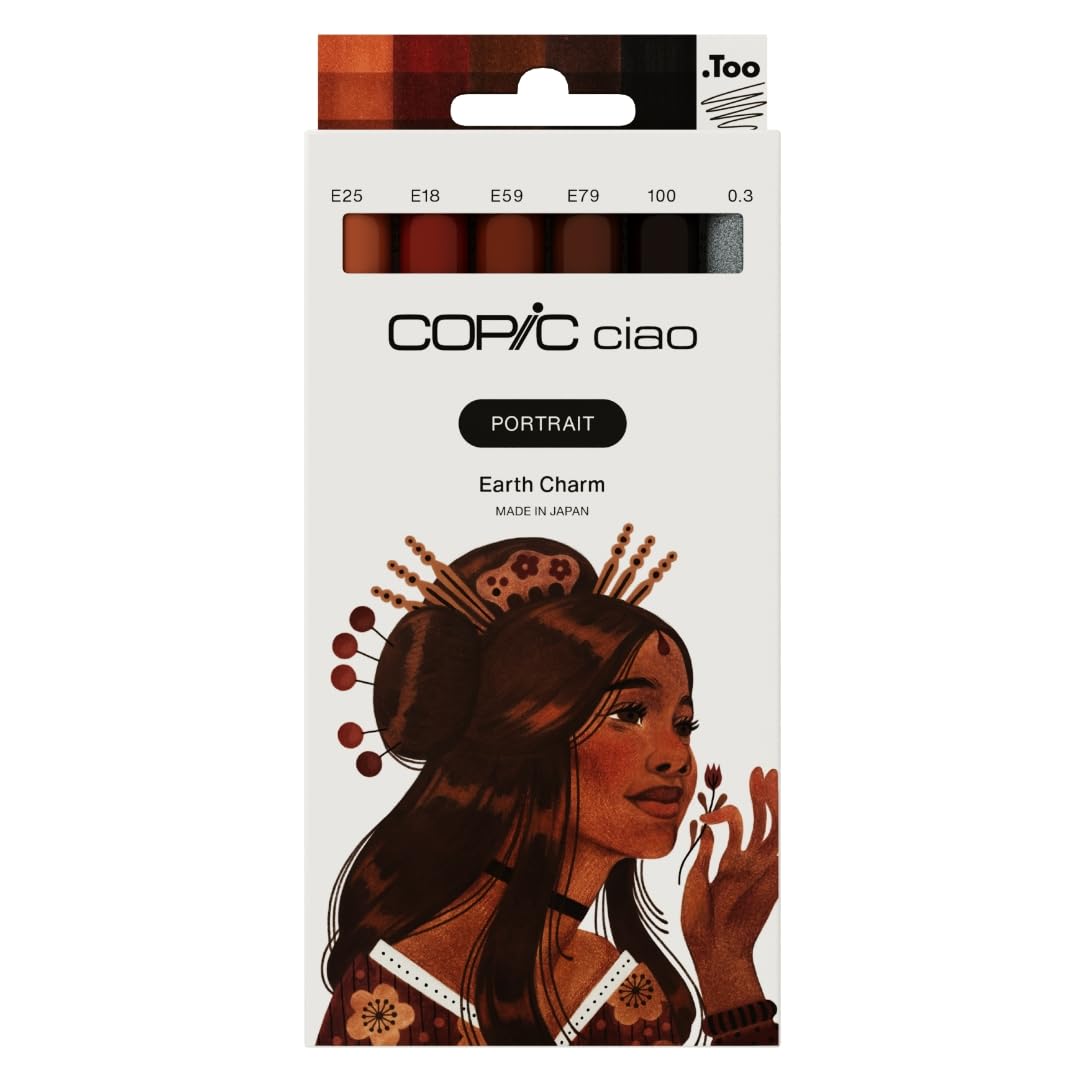 copic-ciao-portrait-set-earth-charm-5-braunt-ne-multiliner-0-3-schwarz image 1