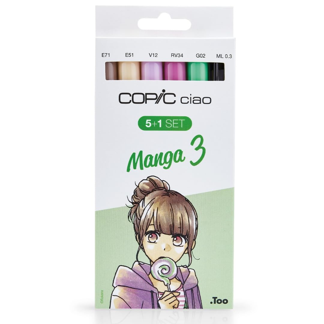 copic-ciao-marker-5-1-set-manga-3-twin-marker-multiliner-0-3-mm image 1