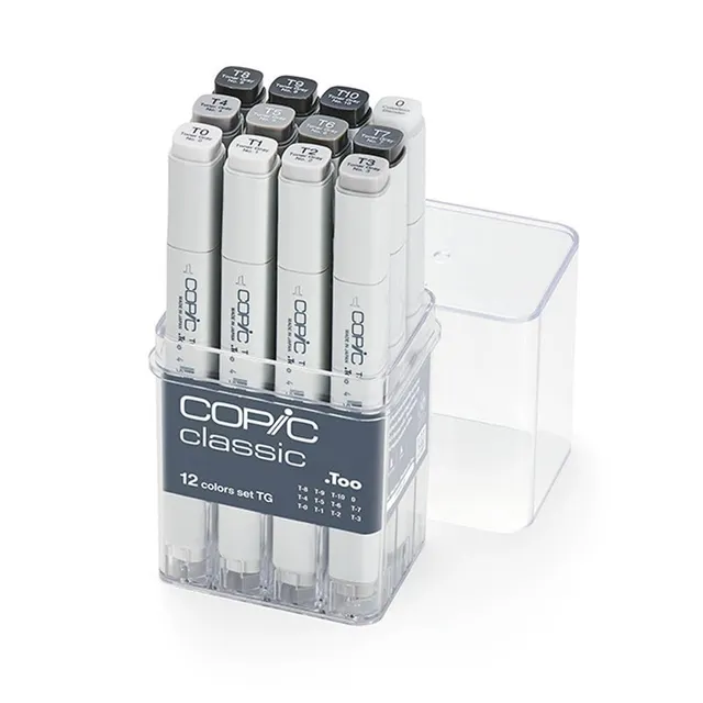 copic-classic-tg-toner-set-12-farben-grau-alkoholmarker-mit-dual-spitzen image 1