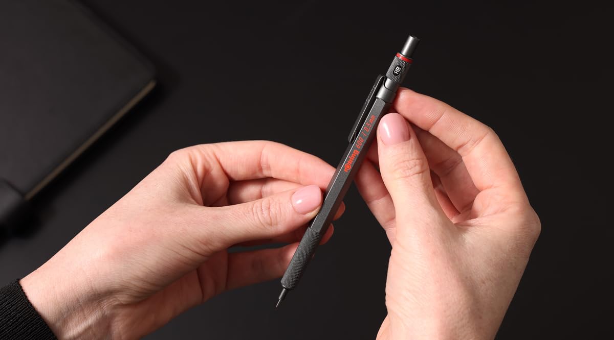 rotring-600-druckbleistift-0-5-mm-hb-vollmetall-steingrau image 2