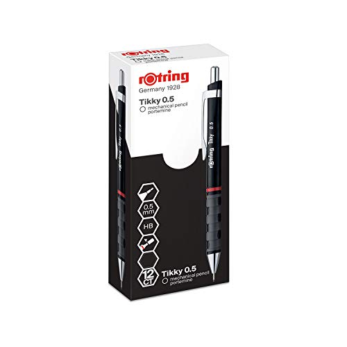 rotring-tikky-druckbleistift-hb-0-5-mm-schwarzer-schaft-12er-box image 8