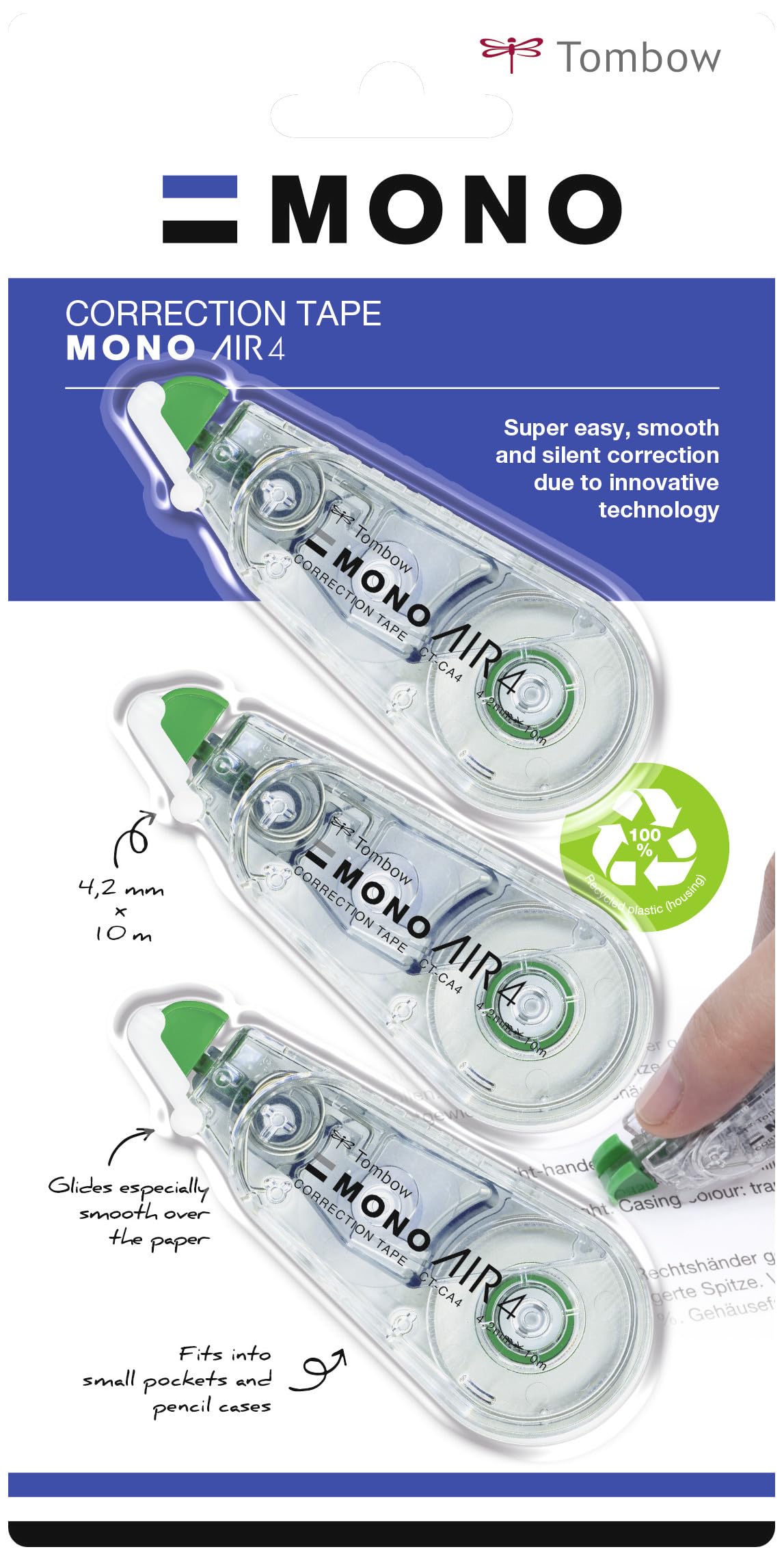 tombow-mono-air-4-korrekturroller-4-2-mm-x-10-m-transparent-2er-pack image 2