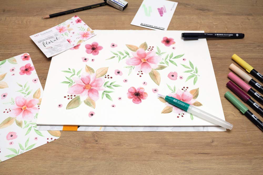 tombow-watercoloring-set-floral-wcs-fl-9-teiliges-aquarell-set image 2