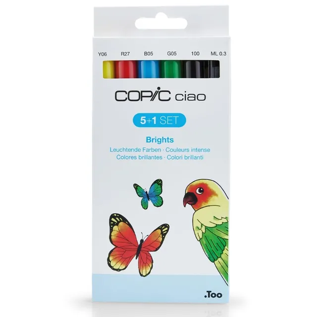 copic-ciao-marker-5-1-set-leuchtende-farben-5-allround-grafikmarker-mit-dual-spi image 1
