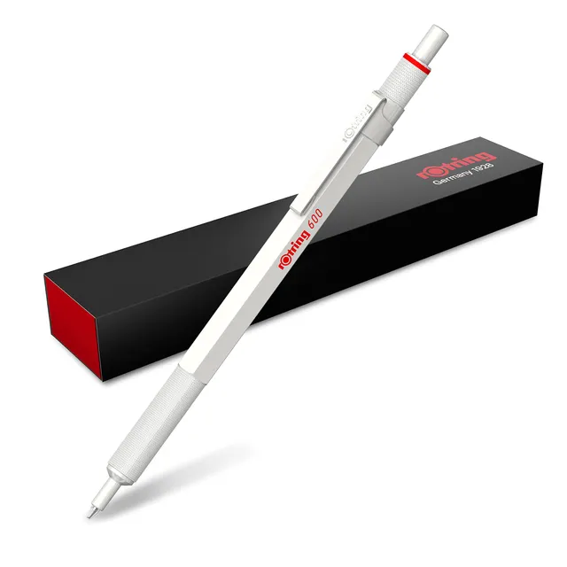 rotring-600-kugelschreiber-perlwei-mittlere-spitze-schwarze-tinte image 1