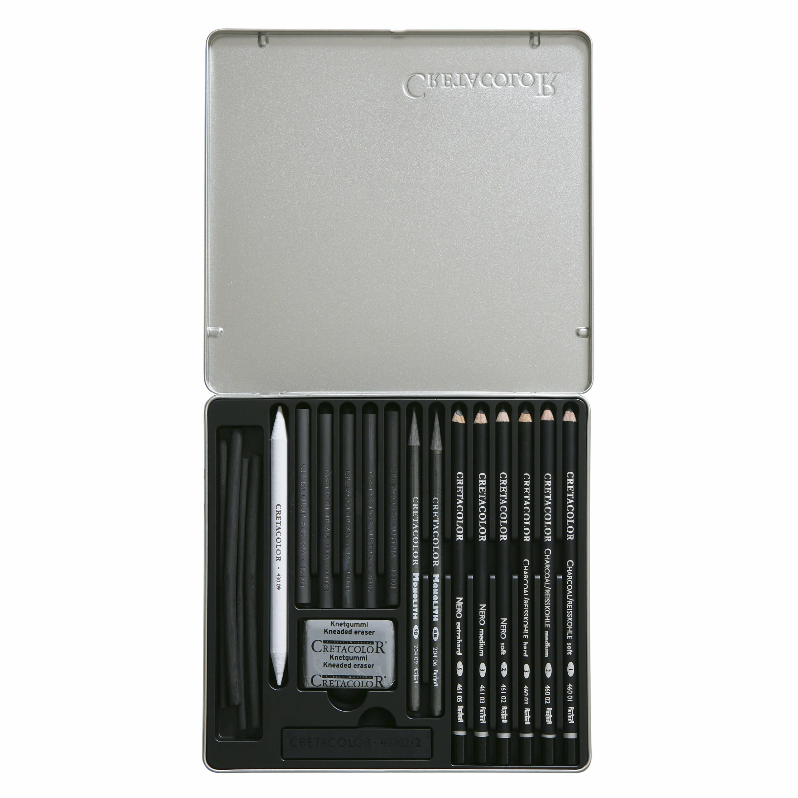 cretacolor-black-box-nero-zeichenset-in-metallbox image 2