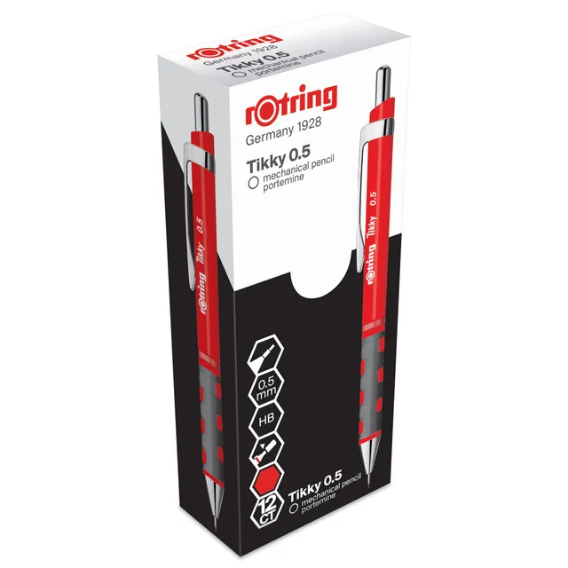 rotring-tikky-feinminenstift-0-5-mm-rot-druckbleistift-mit-radierer image 1