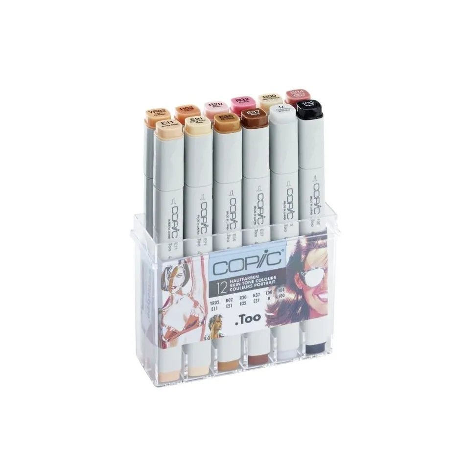 copic-classic-set-portrait-12er-im-acryl-display-twin-marker-hautt-ne image 1