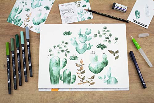 tombow-watercoloring-set-greenery-wcs-gr-9-teiliges-aquarell-set image 5
