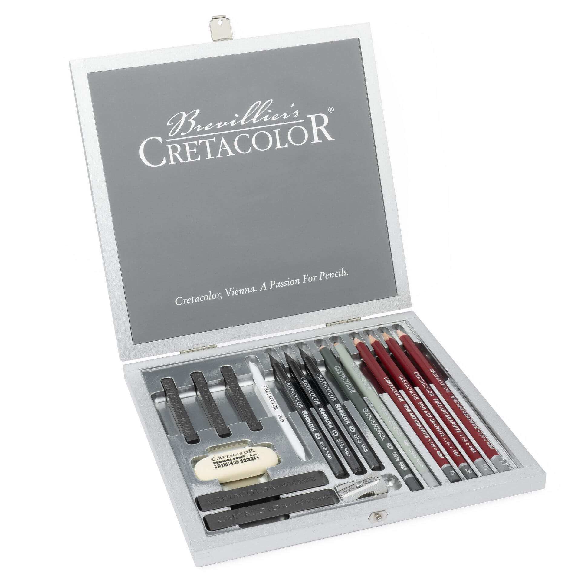 cretacolor-silver-box-monolith-graphit-zeichenset-im-metalletui image 3