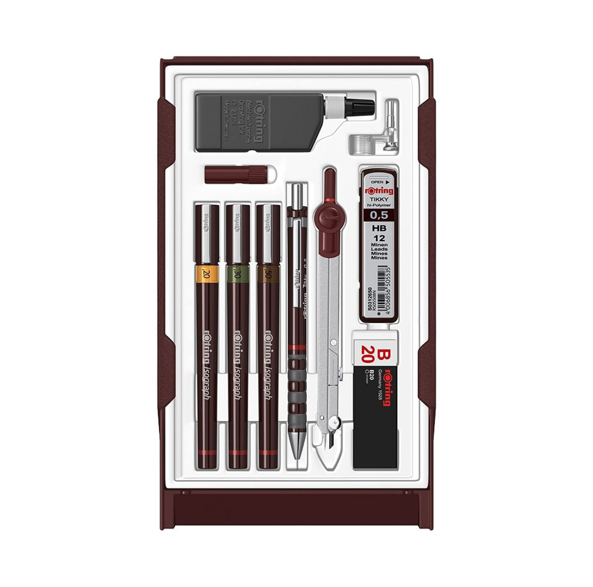 rotring-isograph-fineliner-master-set-3-tuschef-ller-0-2-mm-0-3-mm-0-5-mm-mit-zi image 1