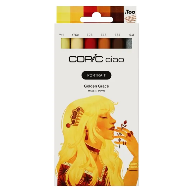 copic-ciao-portrait-set-golden-grace-5-gold-und-braunt-ne-multiliner-0-3-sepia image 1