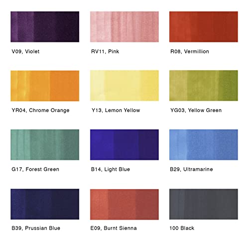 copic-classic-12-colors-twin-marker-12er-set-im-acryl-display image 6