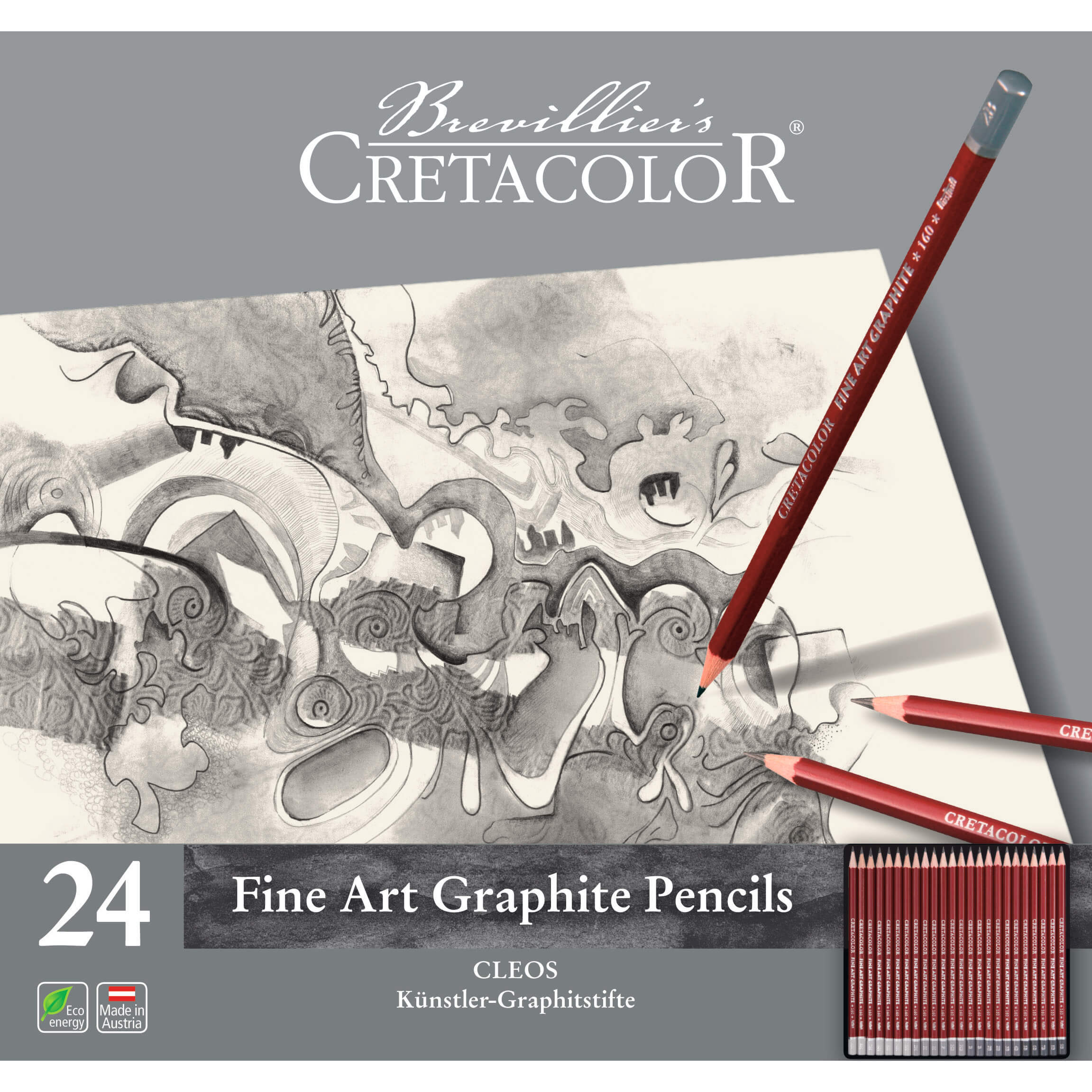 cretacolor-cleos-fine-art-graphite-set-24-teilig-graphit-zeichenset image 1