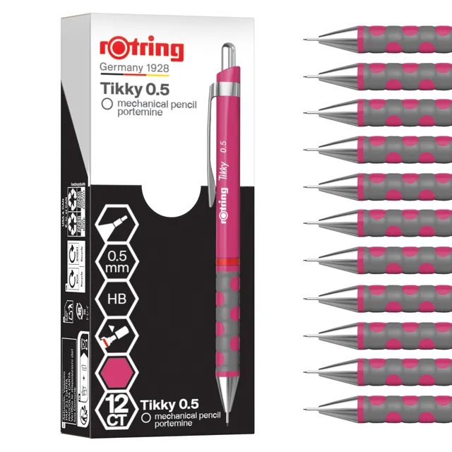 rotring-tikky-druckbleistift-hb-0-5-mm-magenta-rosa-12er-pack image 1