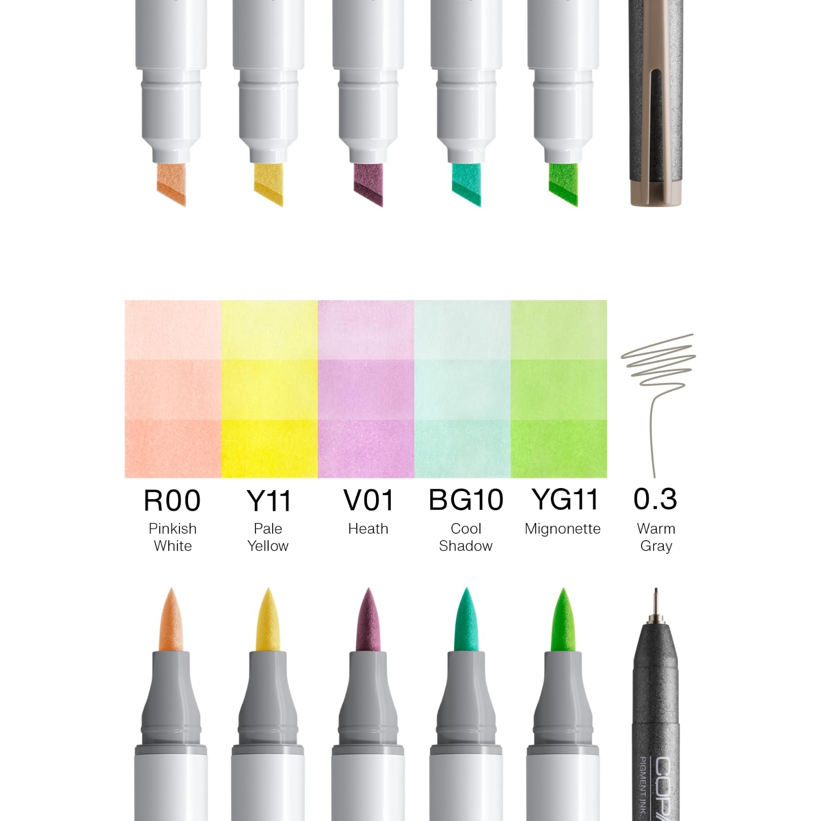 copic-ciao-manga-set-kawaii-twin-marker-set-mit-5-rosa-und-mintt-nen-multiliner- image 2