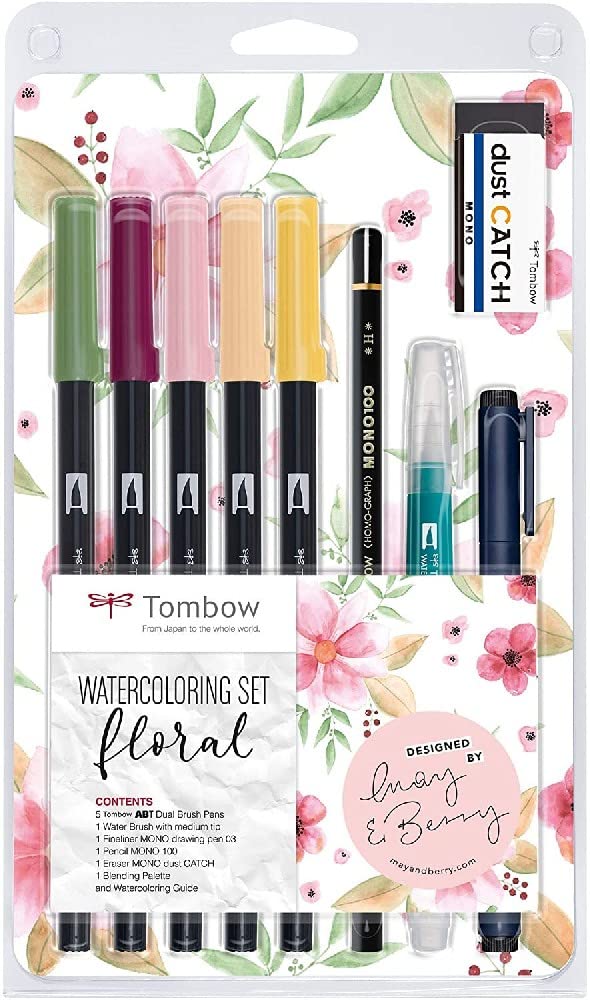 tombow-watercoloring-set-floral-wcs-fl-9-teiliges-aquarell-set image 1