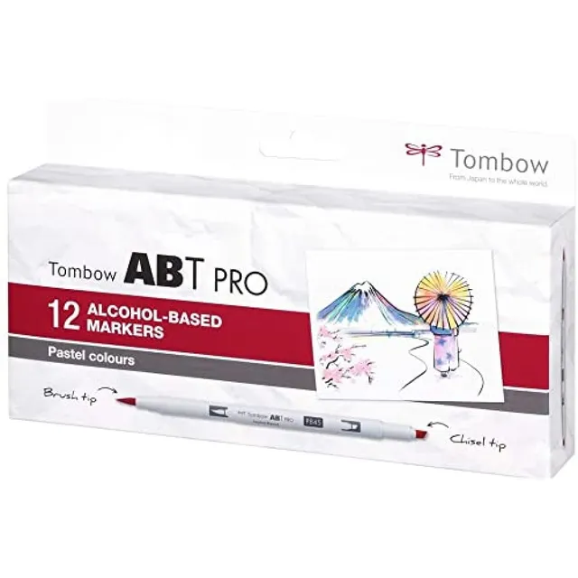 tombow-abt-pro-alkoholmarker-pastel-colors-mit-pinsel-und-keilspitze image 1