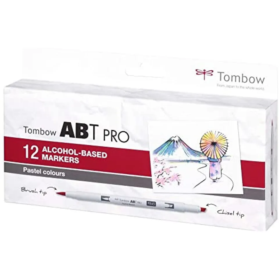 tombow-abt-pro-alkoholmarker-pastel-colors-mit-pinsel-und-keilspitze image 1