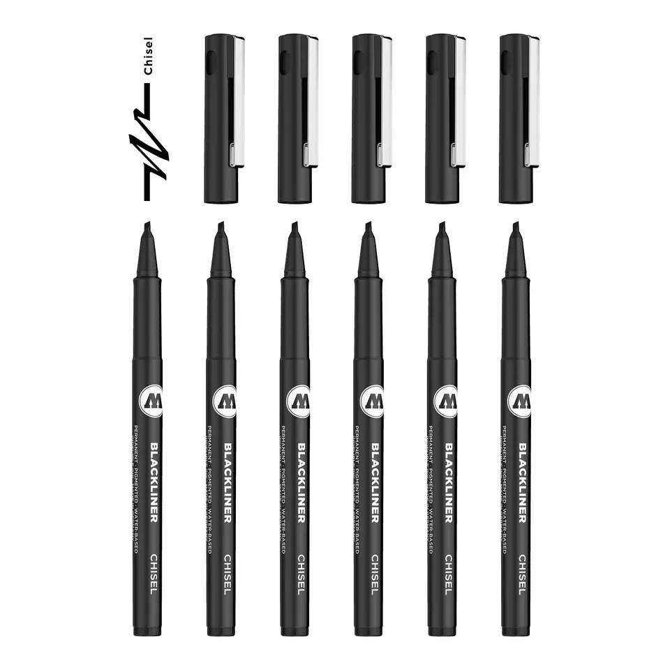 molotow-blackliner-keilspitze-fineliner-set-schwarz-6-st-ck image 1