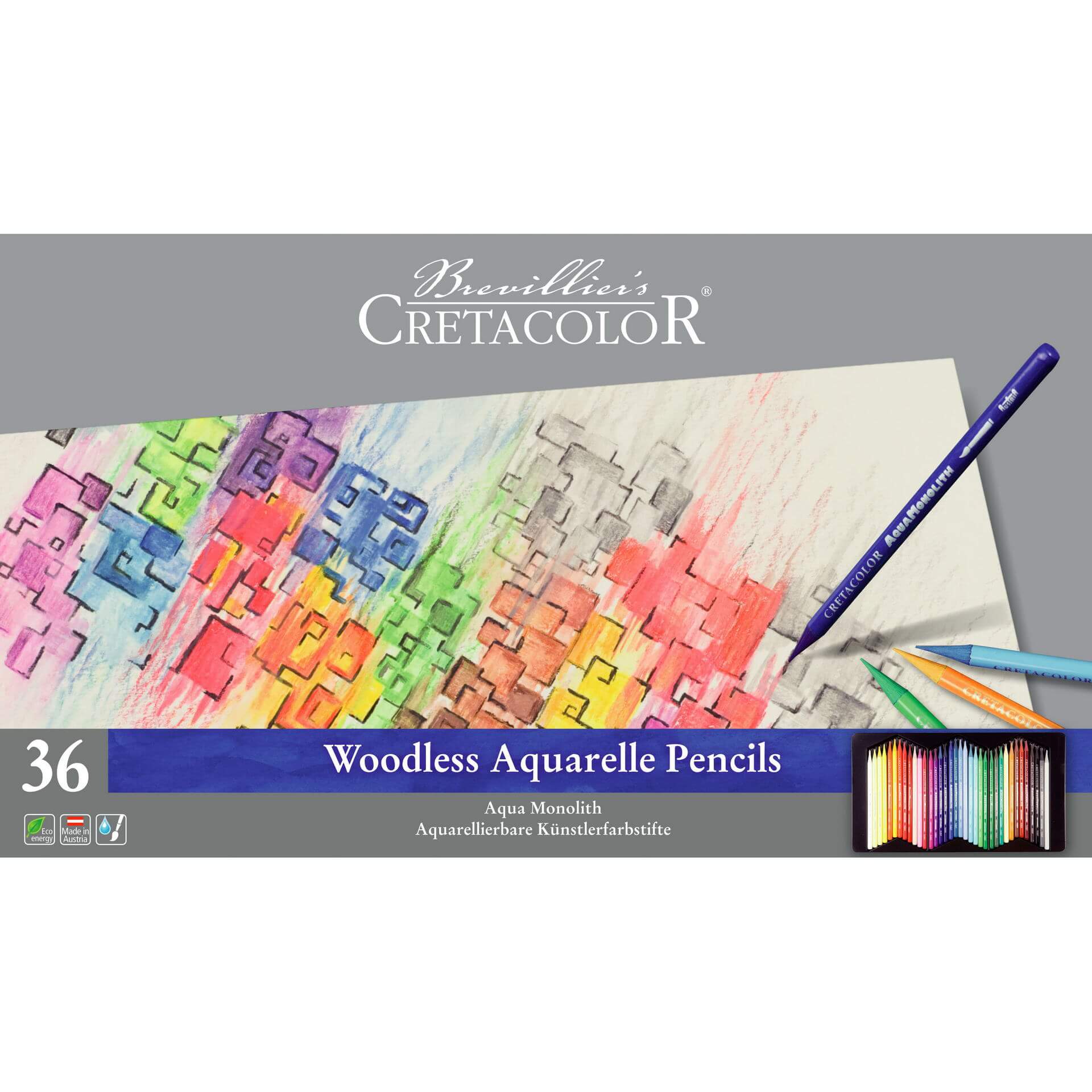 cretacolor-aqua-monolith-36er-aquarellierbare-vollminenstifte image 1