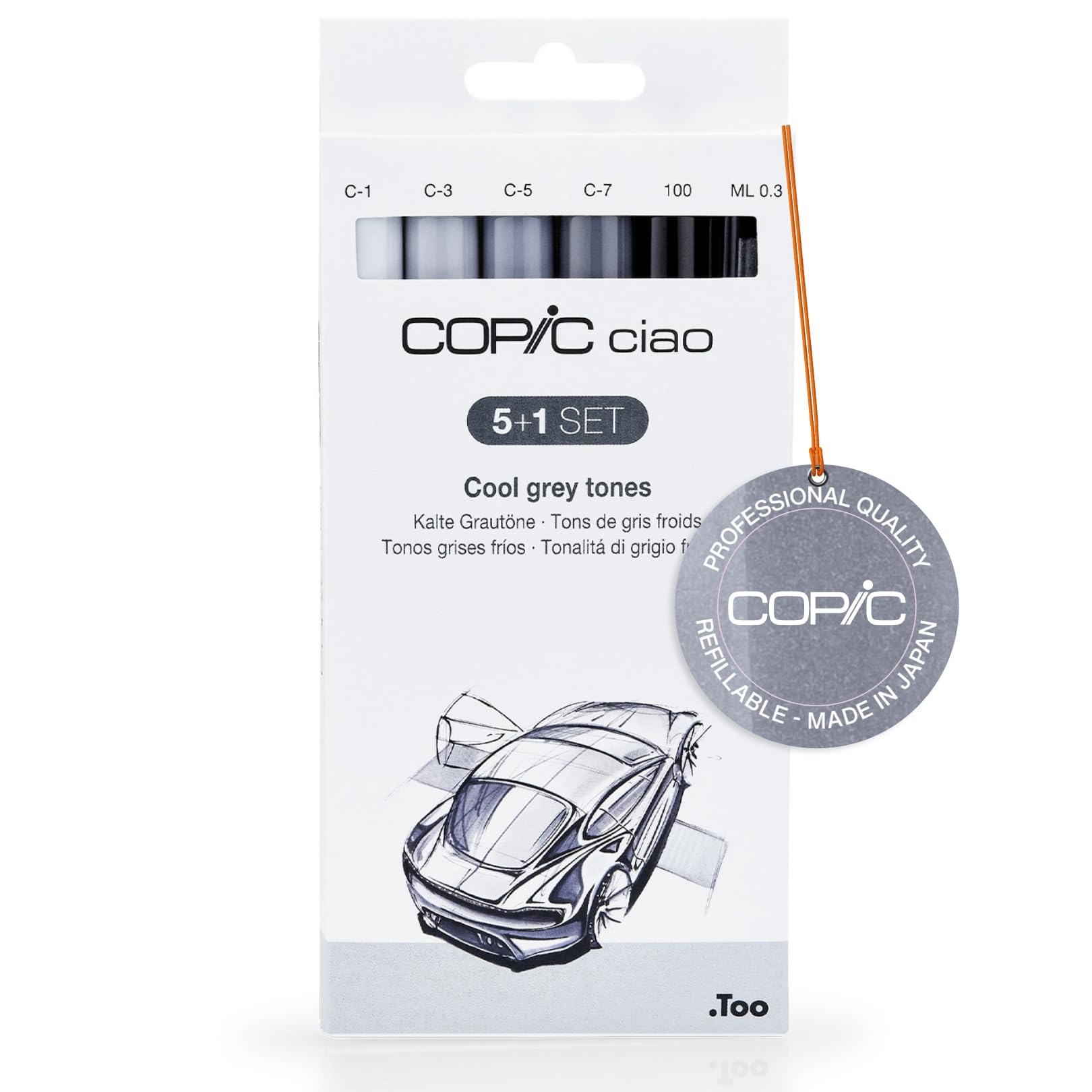 copic-ciao-5-1-set-cold-grey-tones-5-grau-twin-marker-multiliner-black-0-3-mm image 1