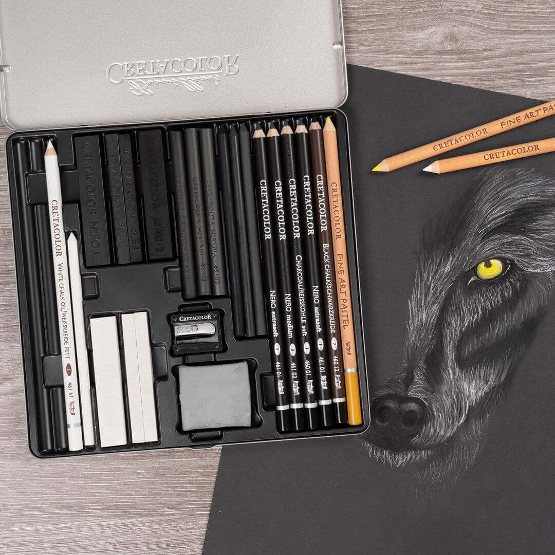 cretacolor-wolf-box-monolith-zeichenset-geschenkbox image 5