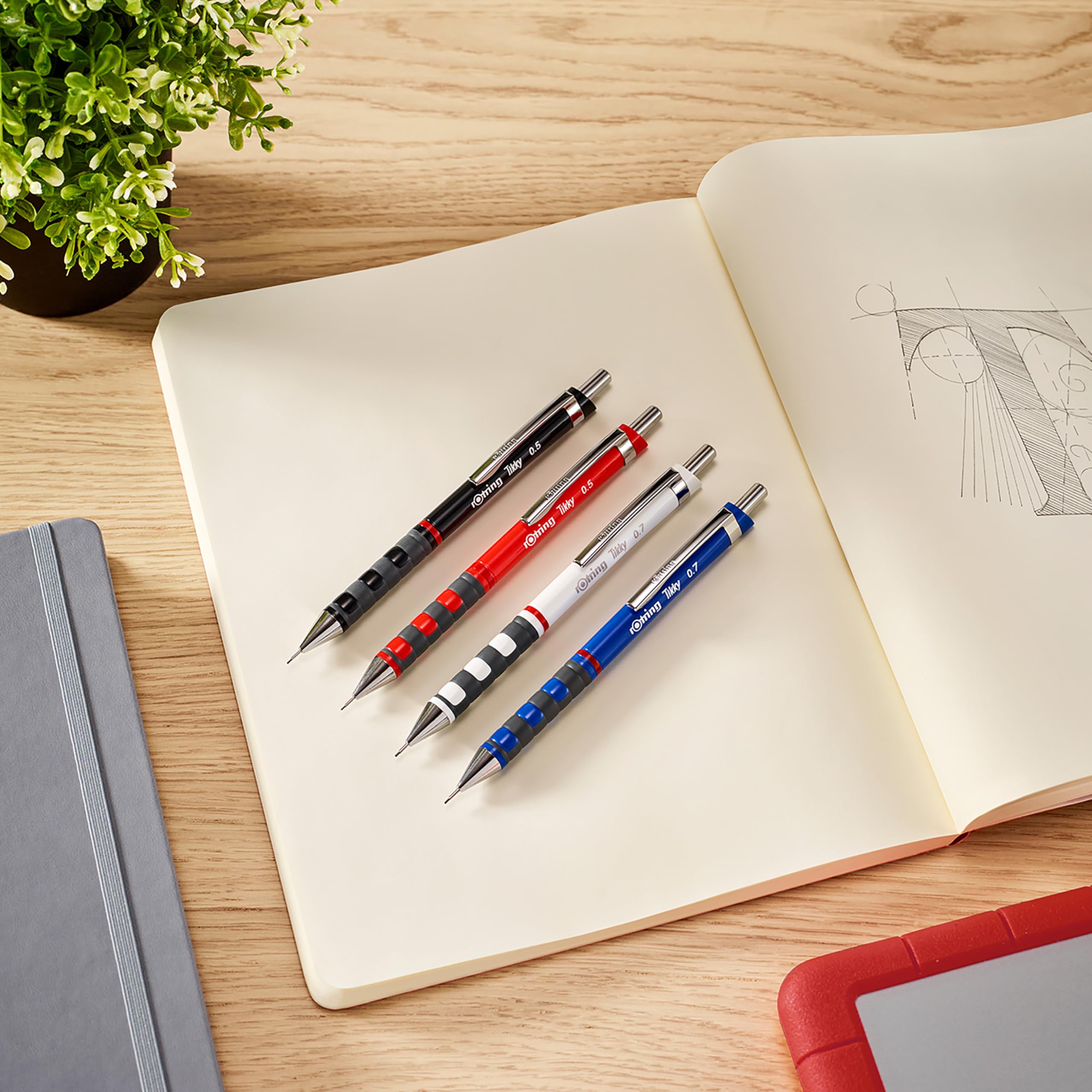 rotring-tikky-set-feinminenstift-0-5-mm-hb-kugelschreiber-radierer-schwarz image 4