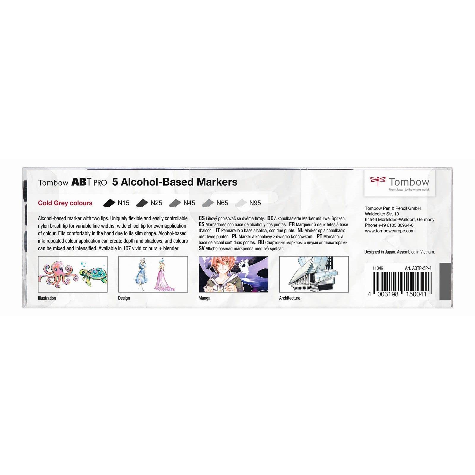tombow-abt-pro-alkoholmarker-cold-gray-pinselspitze-und-keilspitze image 2