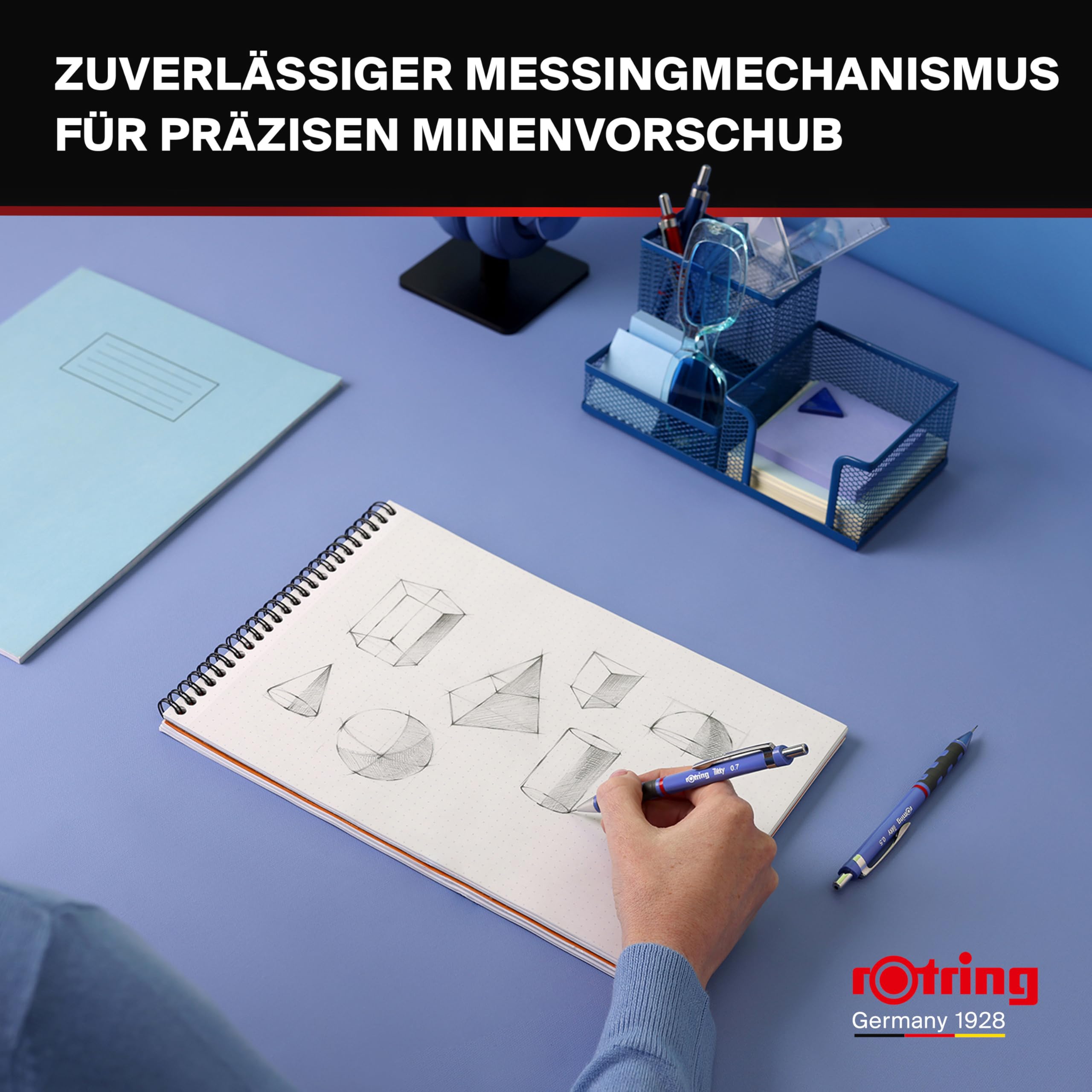 rotring-tikky-druckbleistift-hb-0-7-mm-irisblauer-dreikantschaft-12er-pack image 4
