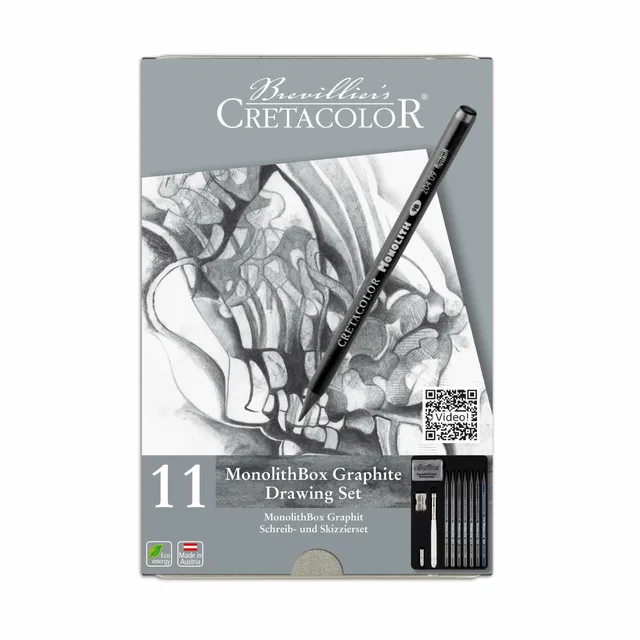 cretacolor-monolith-box-graphit-set-in-holzbox-f-r-skizzen-illustration image 1