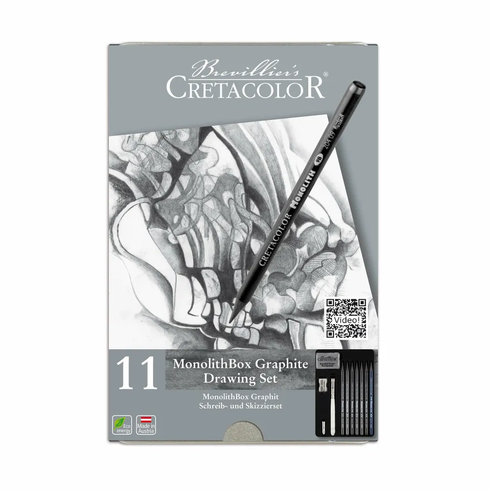 cretacolor-monolith-box-graphit-set-in-holzbox-f-r-skizzen-illustration image 1