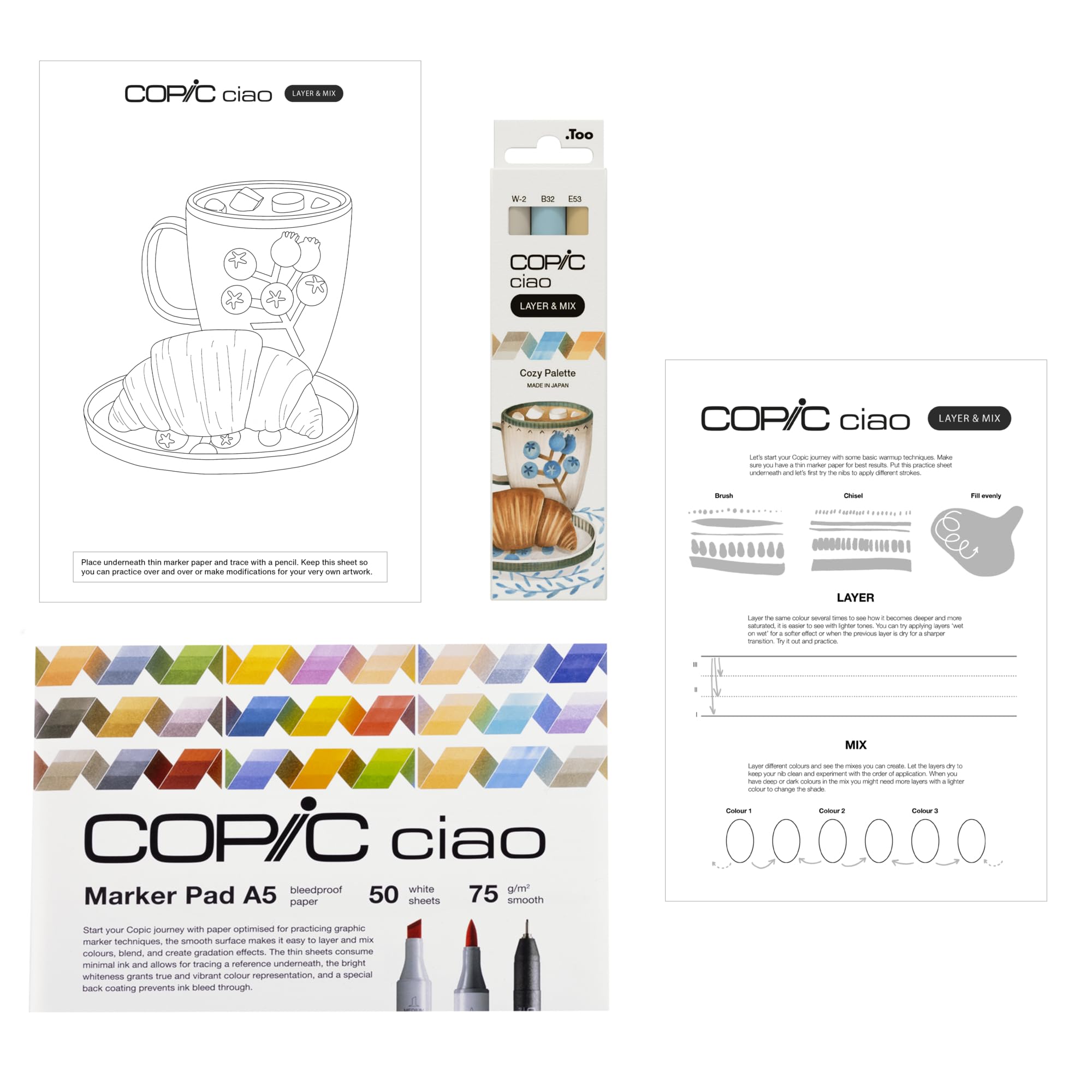 copic-ciao-layer-mix-starter-set-cozy-marker-set-mit-3-farben-a5-markerpad-und-v image 3
