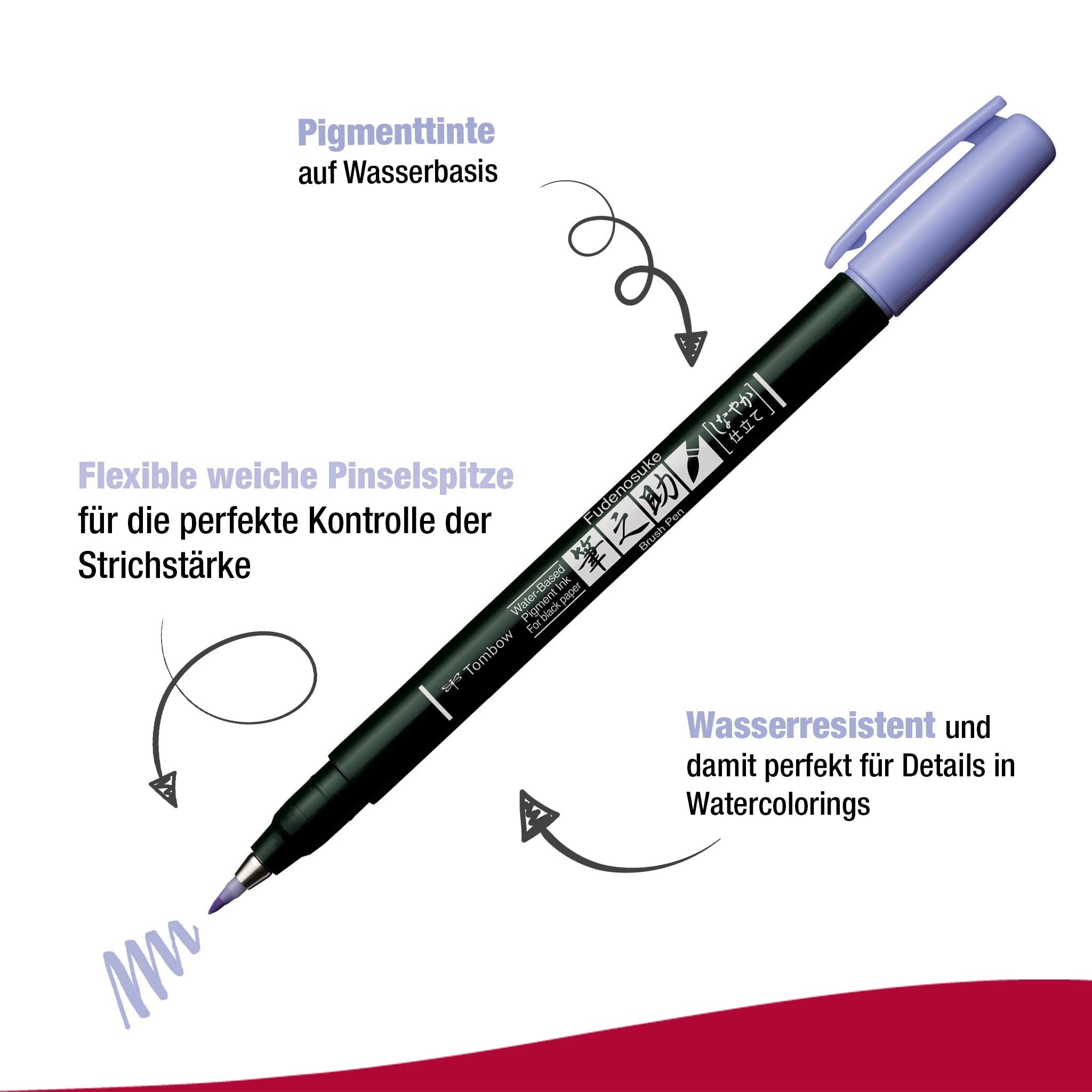 tombow-fudenosuke-pastel-6er-set-ws-bs-6p-f-r-schwarzes-papier image 2