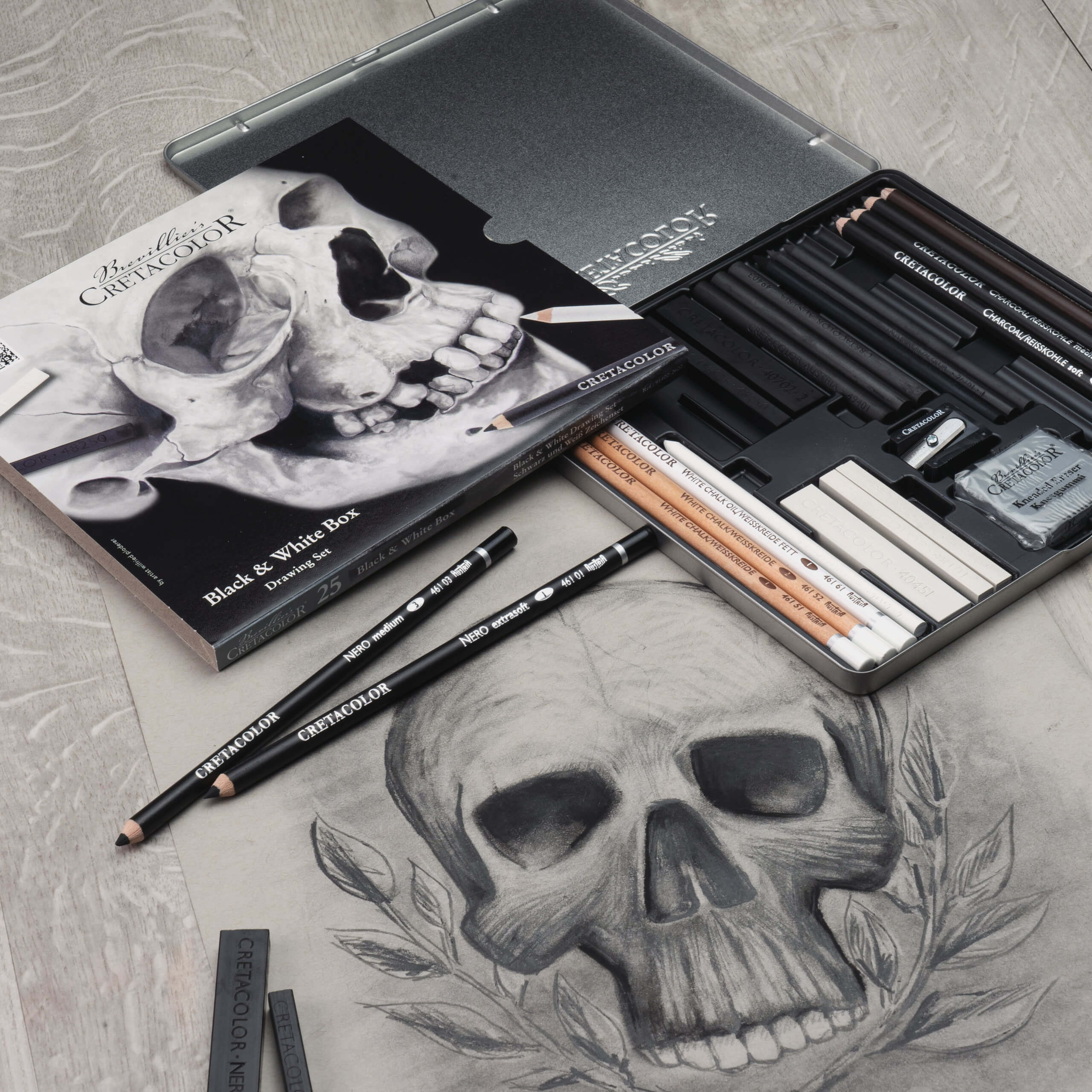 cretacolor-black-white-box-skull-nero-zeichenset image 3
