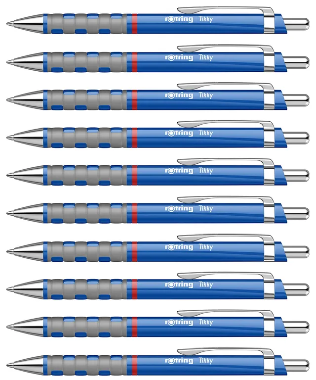 rotring-tikky-kugelschreiber-1-0-mm-blau-12-st-ck-blauer-schaft image 1