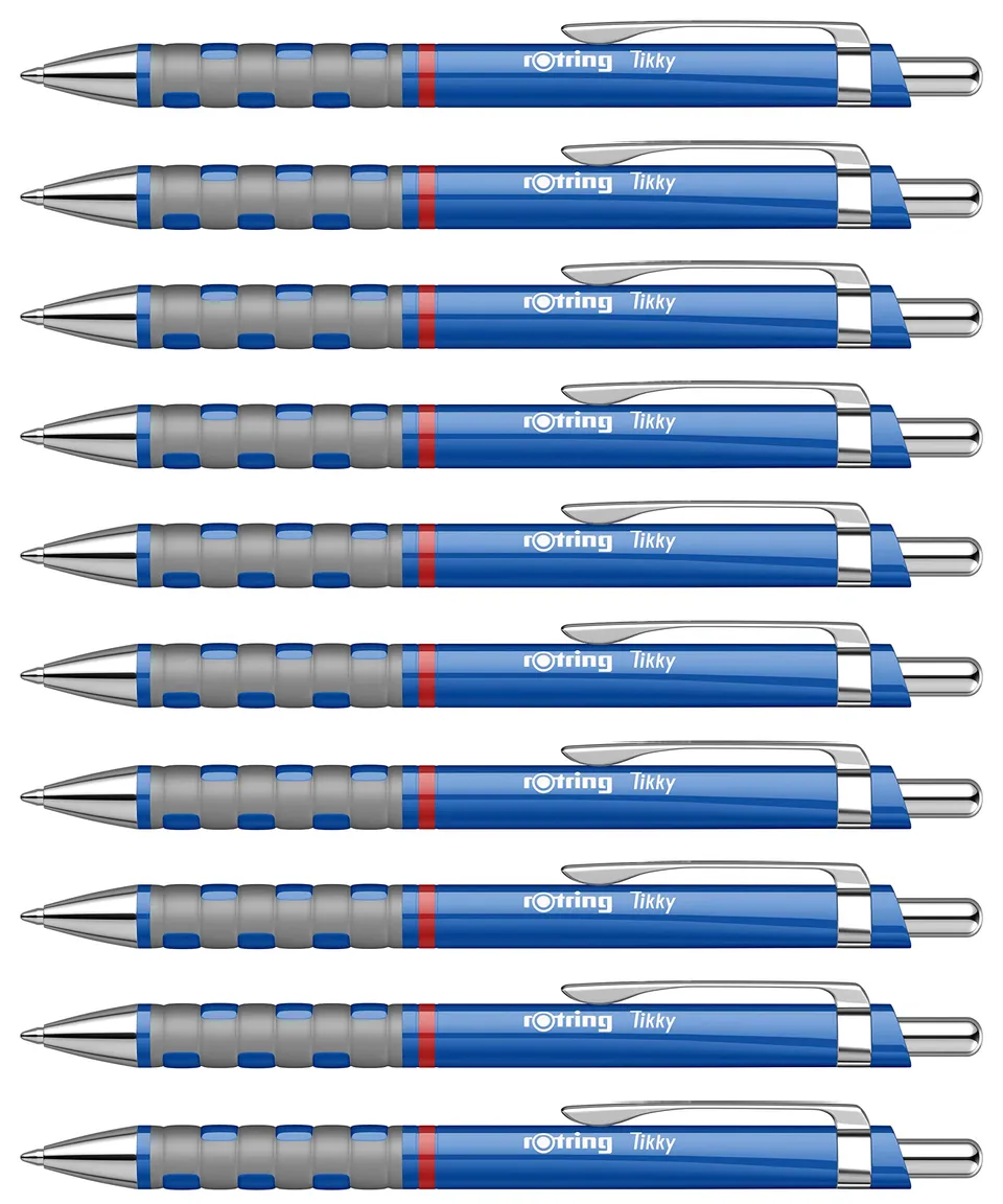 rotring-tikky-kugelschreiber-1-0-mm-blau-12-st-ck-blauer-schaft image 1