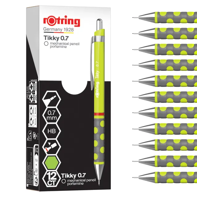rotring-tikky-druckbleistift-0-7-mm-chrysantheme-lindgr-n-12-st-ck image 1