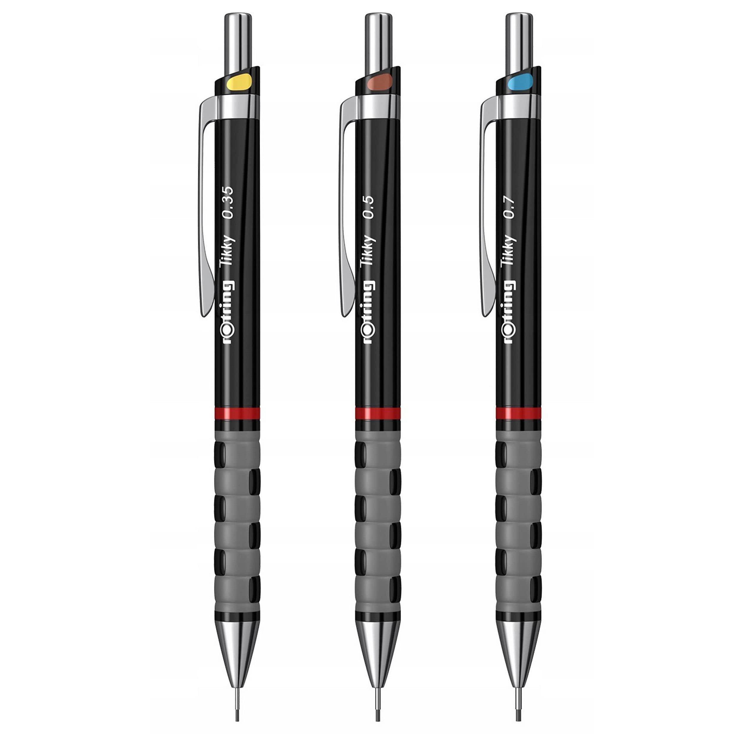 rotring-tikky-druckbleistift-set-0-35-0-5-0-7-mm-schwarz-3-teilig image 1