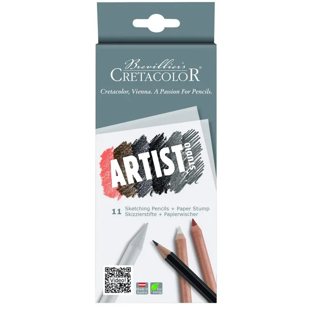 cretacolor-artist-studio-skizzierstifte-papierwischer-set image 1