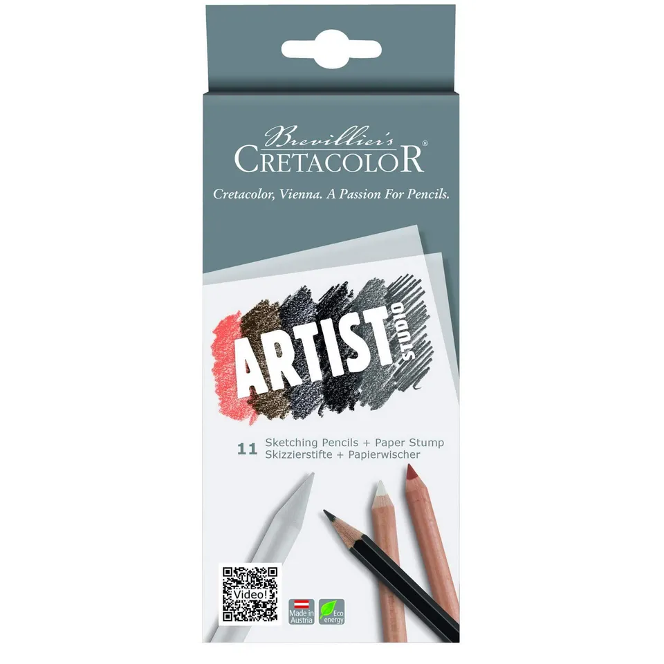 cretacolor-artist-studio-skizzierstifte-papierwischer-set image 1