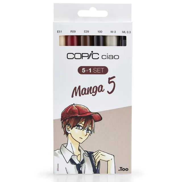 copic-ciao-marker-5-1-set-manga-5-mit-multiliner-0-3-mm image 1