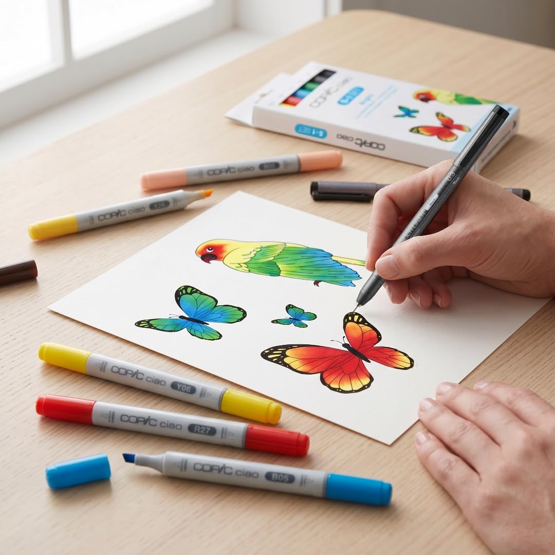 copic-ciao-marker-5-1-set-leuchtende-farben-5-allround-grafikmarker-mit-dual-spi image 5