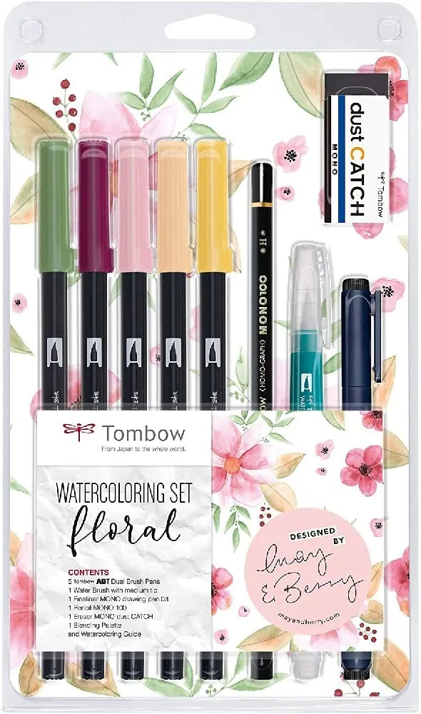 tombow-watercoloring-set-floral-wcs-fl-9-teiliges-aquarell-set image 1