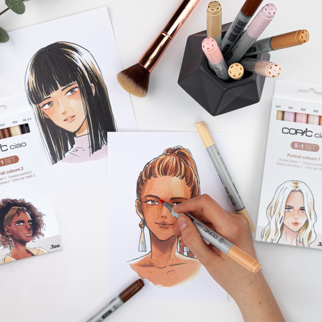 copic-ciao-5-1-set-portrait-colours-1-5-skin-tone-twin-marker-multiliner-0-3-mm image 5