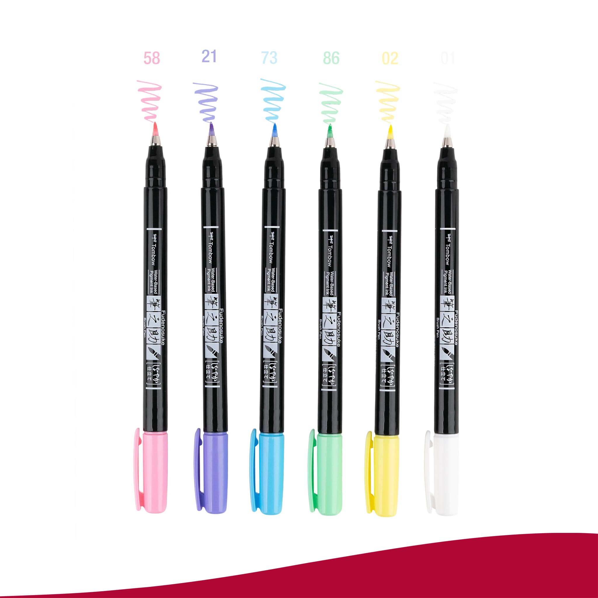 tombow-fudenosuke-pastel-6er-set-ws-bs-6p-f-r-schwarzes-papier image 4